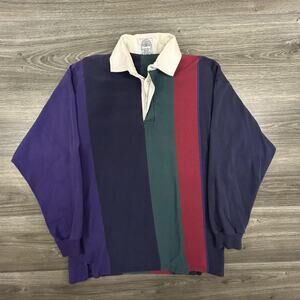 Vintage Rugby Shirt Mens Medium Cape Isle Knitters Colorblock Made USA 90s